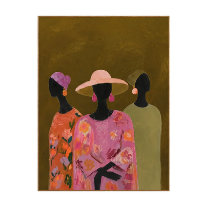 Floral Hat Trio Figure Wall Art | Olyrel
