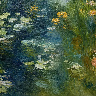 Wildflower Pond Floral Wall Art styled interior scene 1 | Olyrel