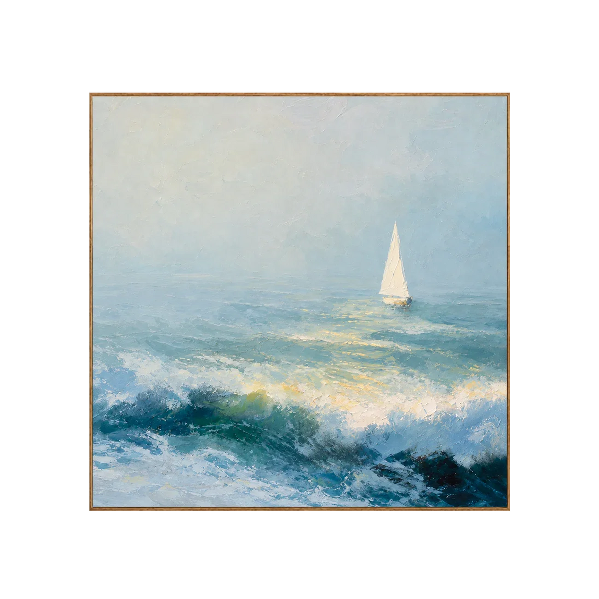 Blue Sail Seascape Wall Art | Olyrel