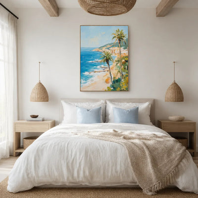 Palm Coast Coastal Wall Art styled interior scene 5 | Olyrel