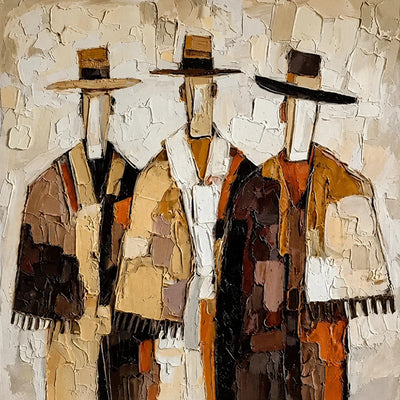 Original artwork view of Western Duo Figure Wall Art | Olyrel