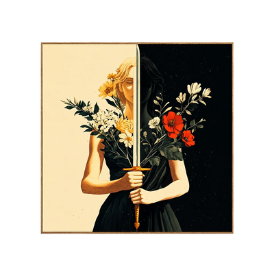 Floral Mirror Figure Wall Art | Olyrel