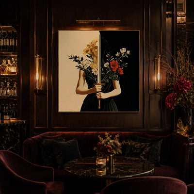 Floral Mirror Figure Wall Art styled interior scene 4 | Olyrel