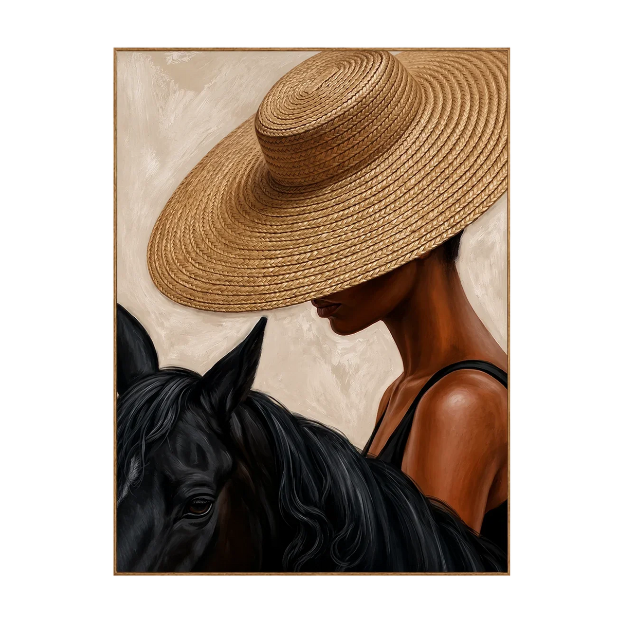 Straw Hat Horsewoman Wall Art | Olyrel
