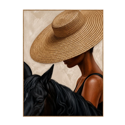 Straw Hat Horsewoman Wall Art | Olyrel