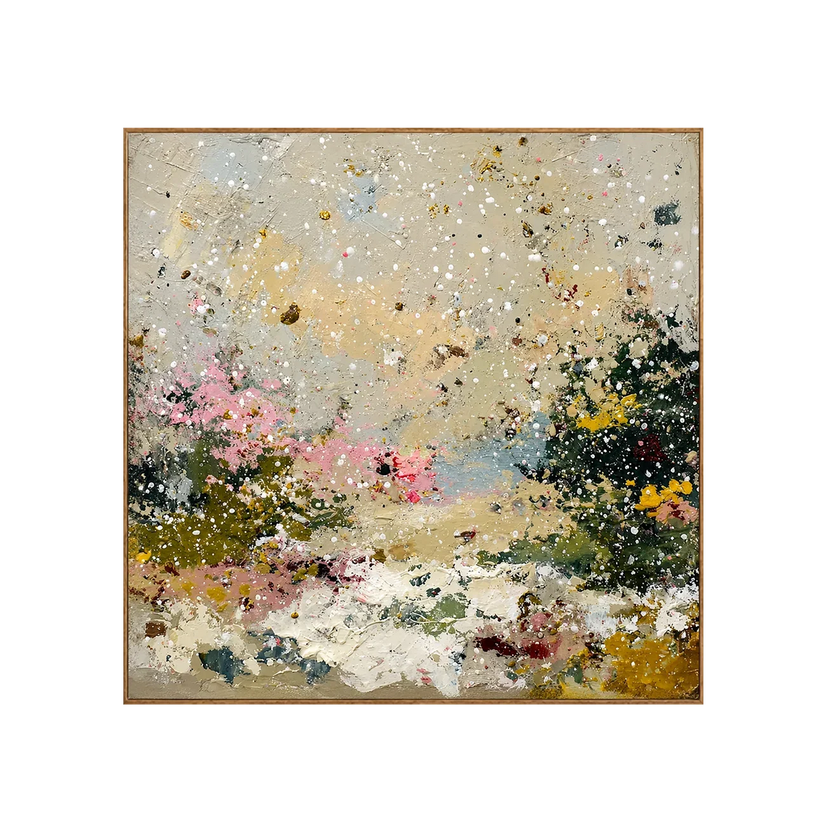 Pastel Snowfall Abstract Wall Art | Olyrel