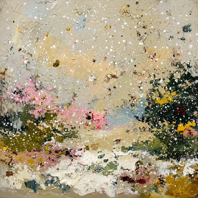 Pastel Snowfall Abstract Wall Art artwork view | Olyrel