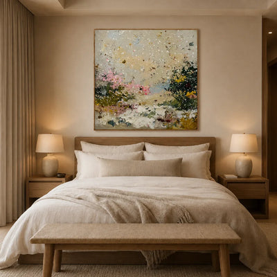 Pastel Snowfall Abstract Wall Art styled interior scene 3 | Olyrel