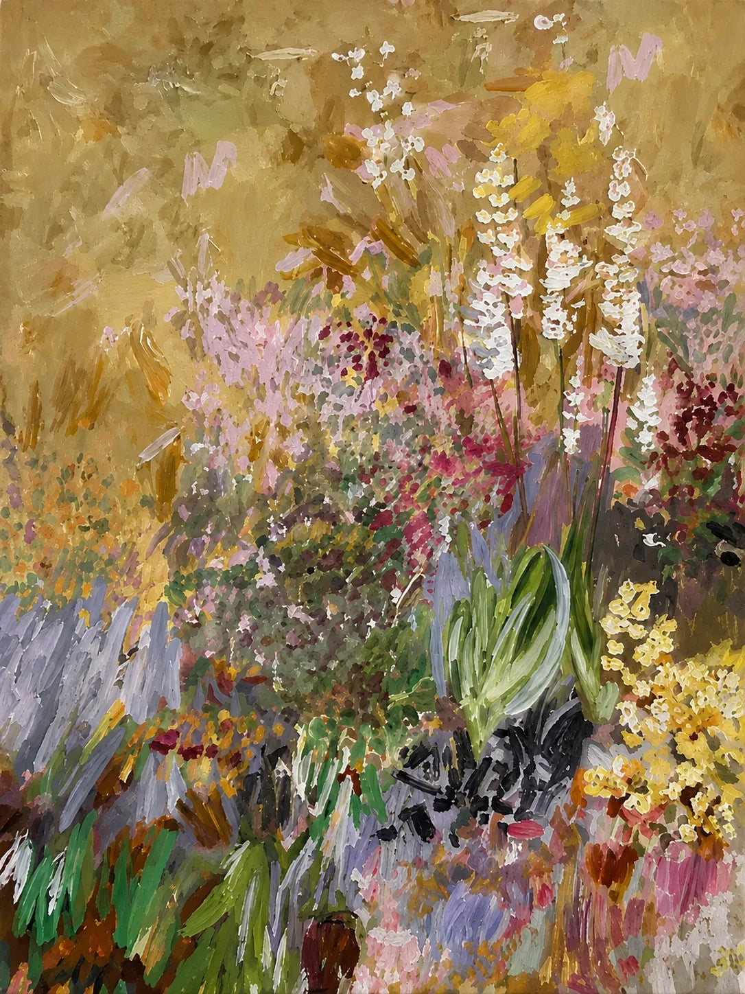 Gilded Wildflower Floral Wall Art artwork view | Olyrel