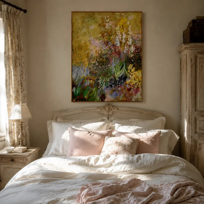 Gilded Wildflower Floral Wall Art styled interior scene 4 | Olyrel