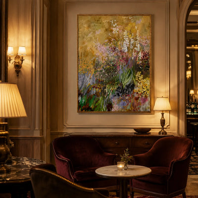 Gilded Wildflower Floral Wall Art styled interior scene 5 | Olyrel
