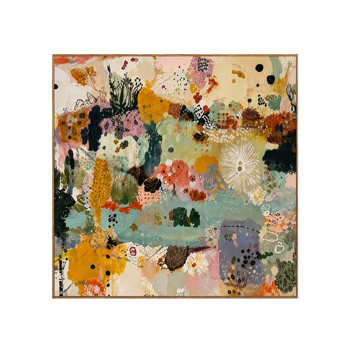 Botanical Patchwork Abstract Wall Art | Olyrel