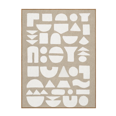 Ivory Glyph Abstract Wall Art | Olyrel