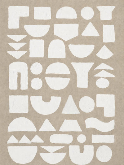 Ivory Glyph Abstract Wall Art artwork view | Olyrel