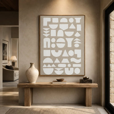 Ivory Glyph Abstract Wall Art styled interior scene 5 | Olyrel