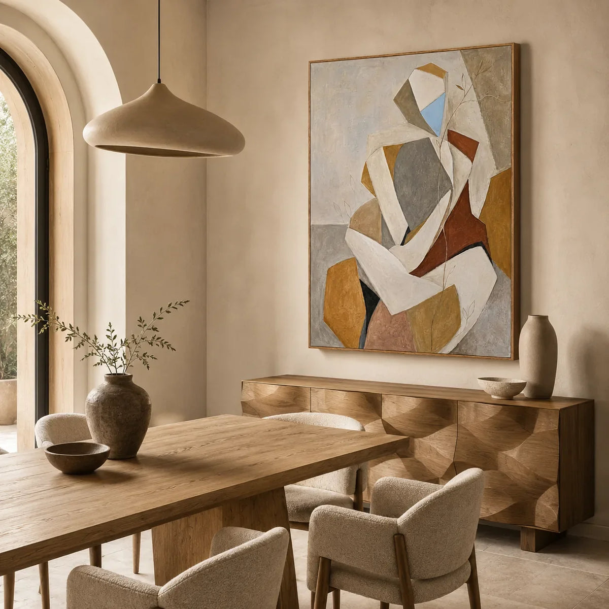 Faceted Muse Figure Wall Art styled interior scene 3 | Olyrel