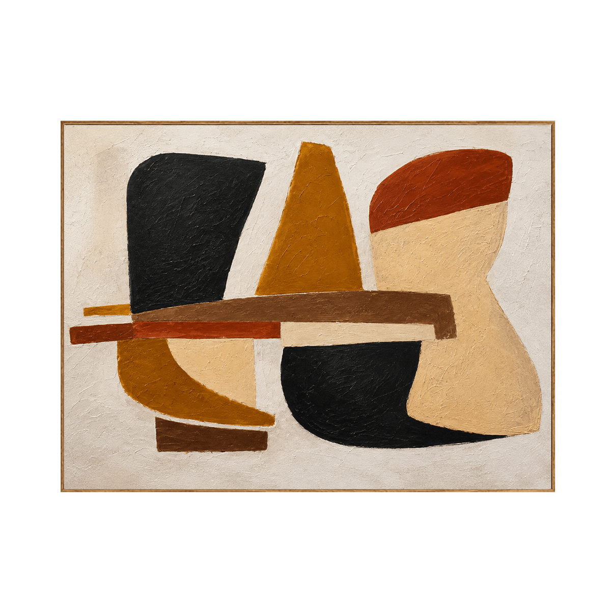 Ochre Balance Abstract Wall Art | Olyrel