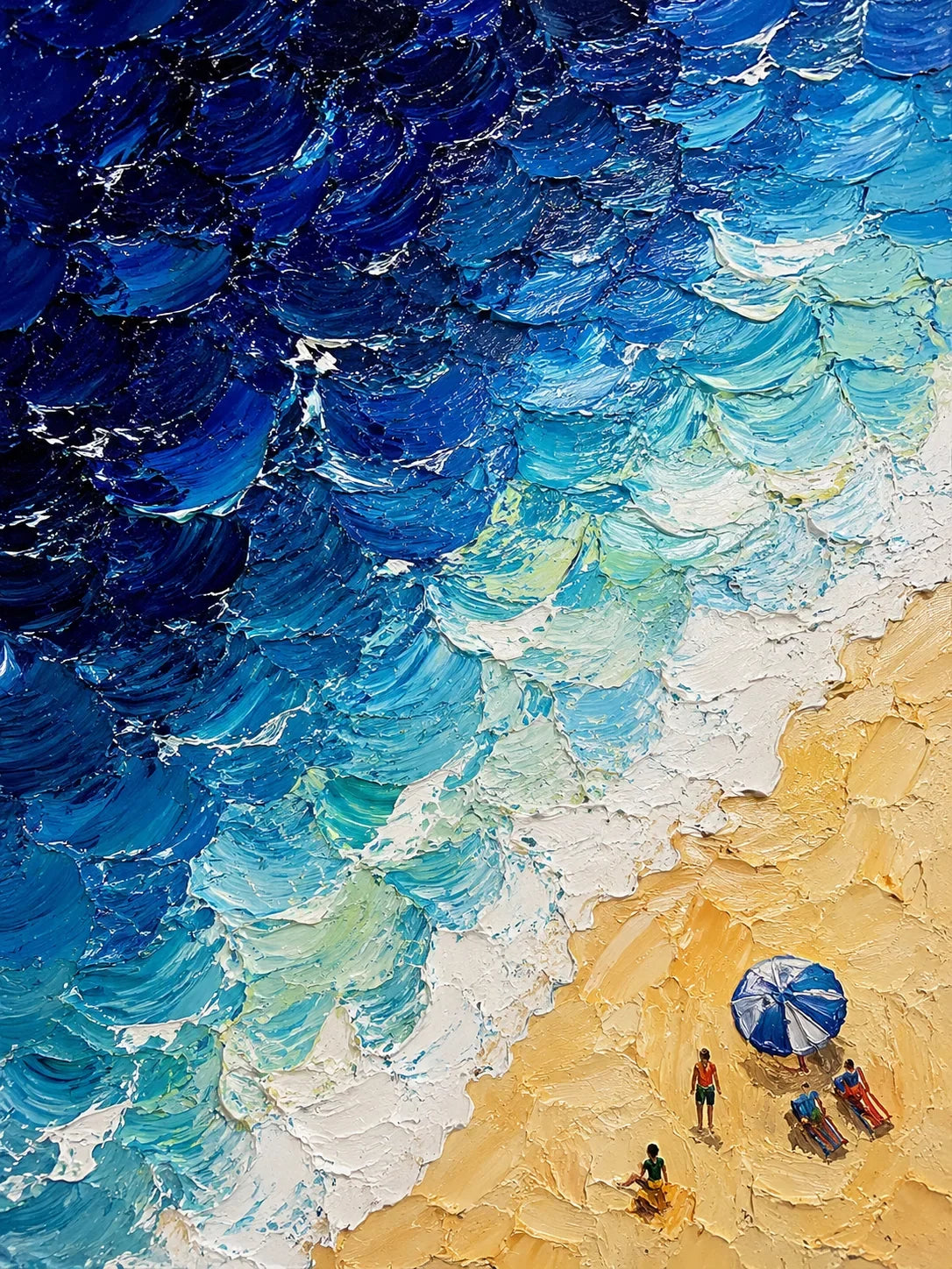 Original artwork view of Beach Wave Ocean Wall Art | Olyrel