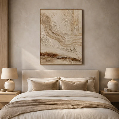 Ivory Current Relief Wall Art styled interior scene 1 | Olyrel