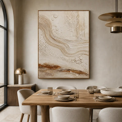 Ivory Current Relief Wall Art styled interior scene 2 | Olyrel