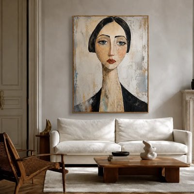 Quiet Gaze Portrait Wall Art styled interior scene 1 | Olyrel