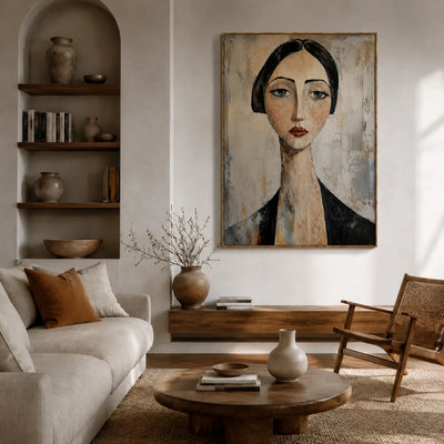 Quiet Gaze Portrait Wall Art styled interior scene 4 | Olyrel