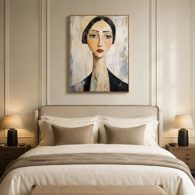 Quiet Gaze Portrait Wall Art styled interior scene 5 | Olyrel