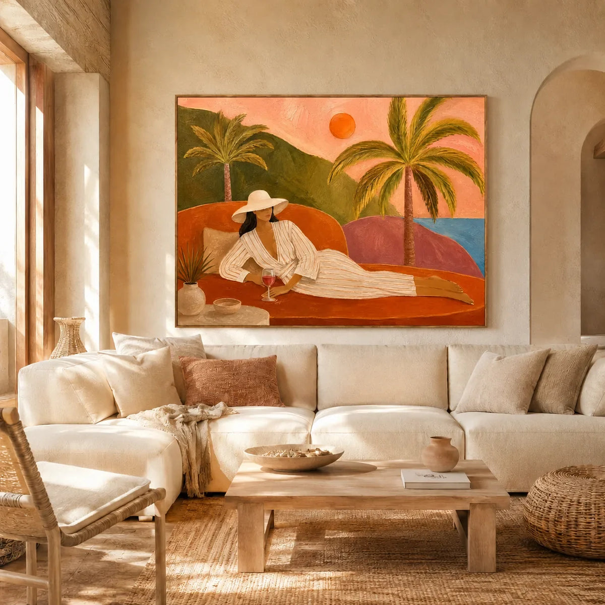 Tropical Reverie Figure Wall Art styled interior scene 2 | Olyrel