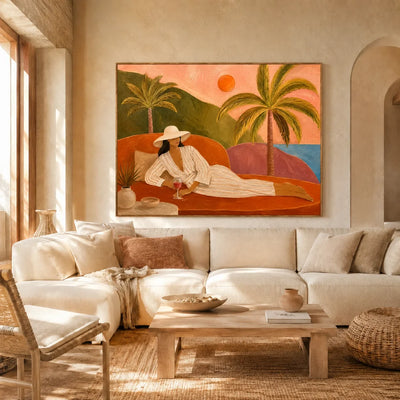 Tropical Reverie Figure Wall Art styled interior scene 2 | Olyrel