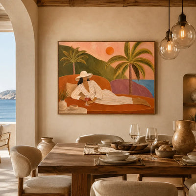 Tropical Reverie Figure Wall Art styled interior scene 3 | Olyrel