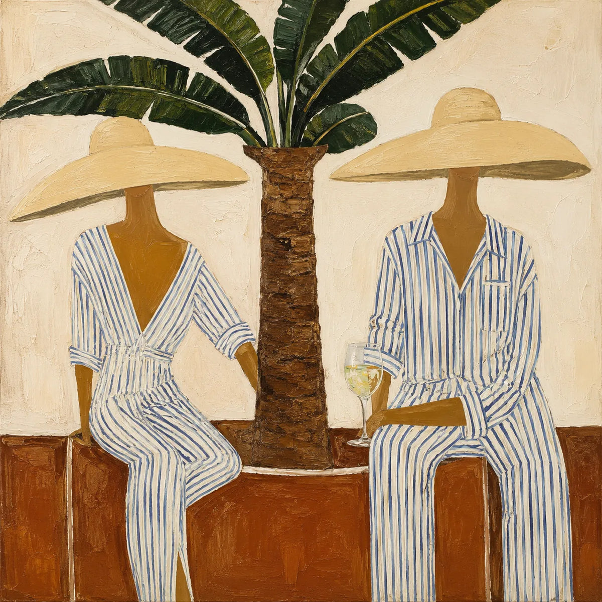 Palm Shade Duet Figure Wall Art artwork view | Olyrel