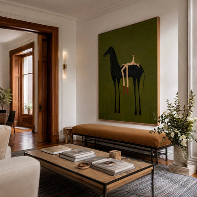 Olive Rider Horse Wall Art styled interior scene 2 | Olyrel