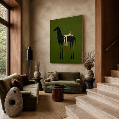 Olive Rider Horse Wall Art styled interior scene 5 | Olyrel