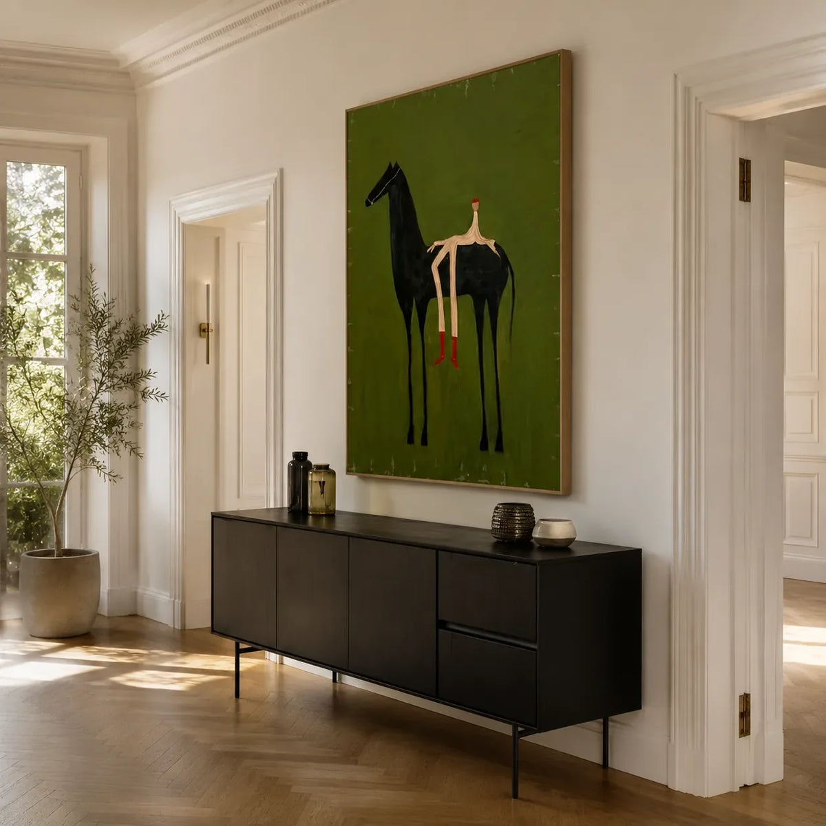 Olive Rider Horse Wall Art styled interior scene 6 | Olyrel