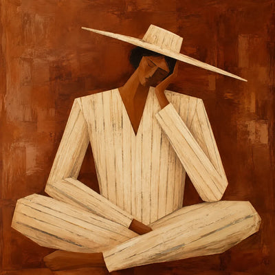 Quiet Fedora Figure Wall Art artwork view | Olyrel