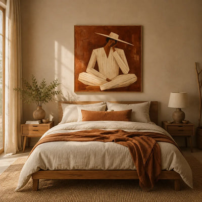 Quiet Fedora Figure Wall Art styled interior scene 1 | Olyrel