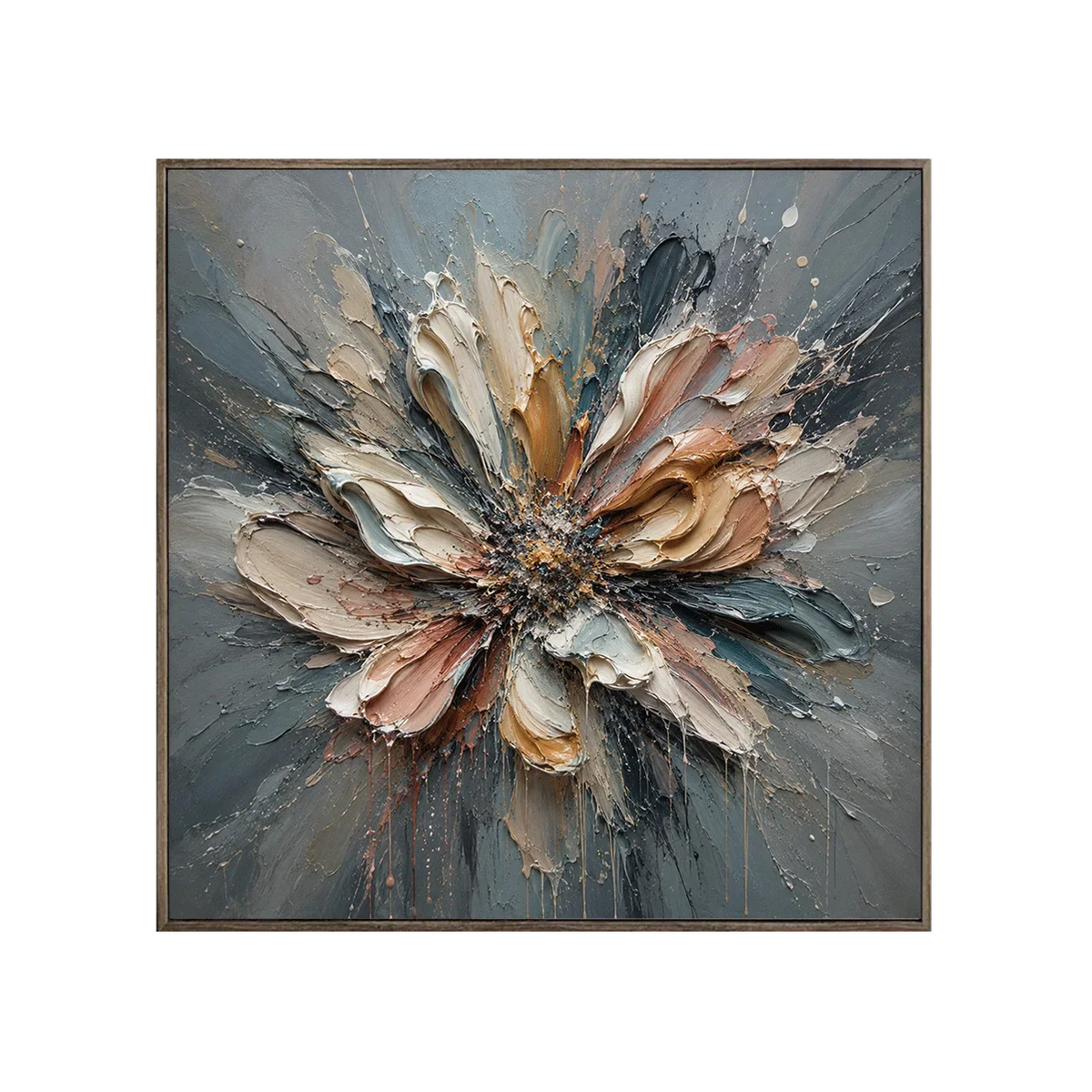 Silver Petal Floral Wall Art | Olyrel
