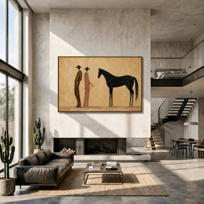 Desert Companions Horse Wall Art styled interior scene 3 | Olyrel