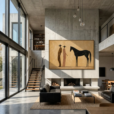 Desert Companions Horse Wall Art styled interior scene 4 | Olyrel
