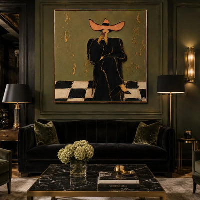 Coral Hat Figure Wall Art styled interior scene 1 | Olyrel