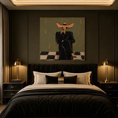 Coral Hat Figure Wall Art styled interior scene 3 | Olyrel