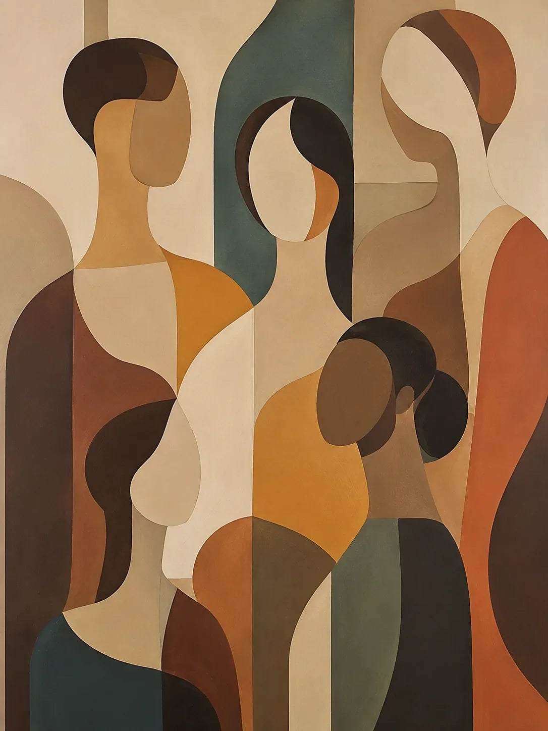 Gathered Forms Abstract Wall Art artwork view | Olyrel