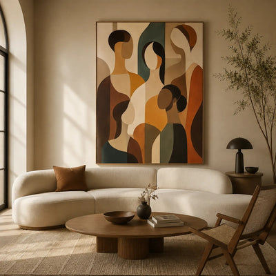 Gathered Forms Abstract Wall Art styled interior scene 1 | Olyrel