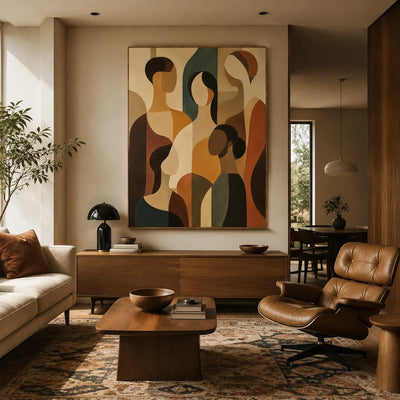 Gathered Forms Abstract Wall Art styled interior scene 2 | Olyrel
