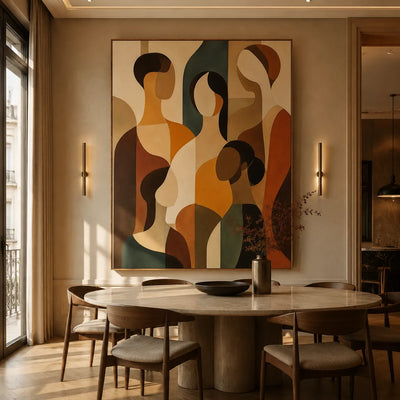 Gathered Forms Abstract Wall Art styled interior scene 3 | Olyrel