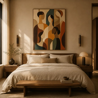 Gathered Forms Abstract Wall Art styled interior scene 4 | Olyrel