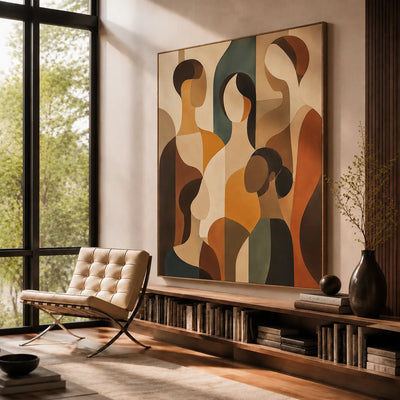 Gathered Forms Abstract Wall Art styled interior scene 5 | Olyrel