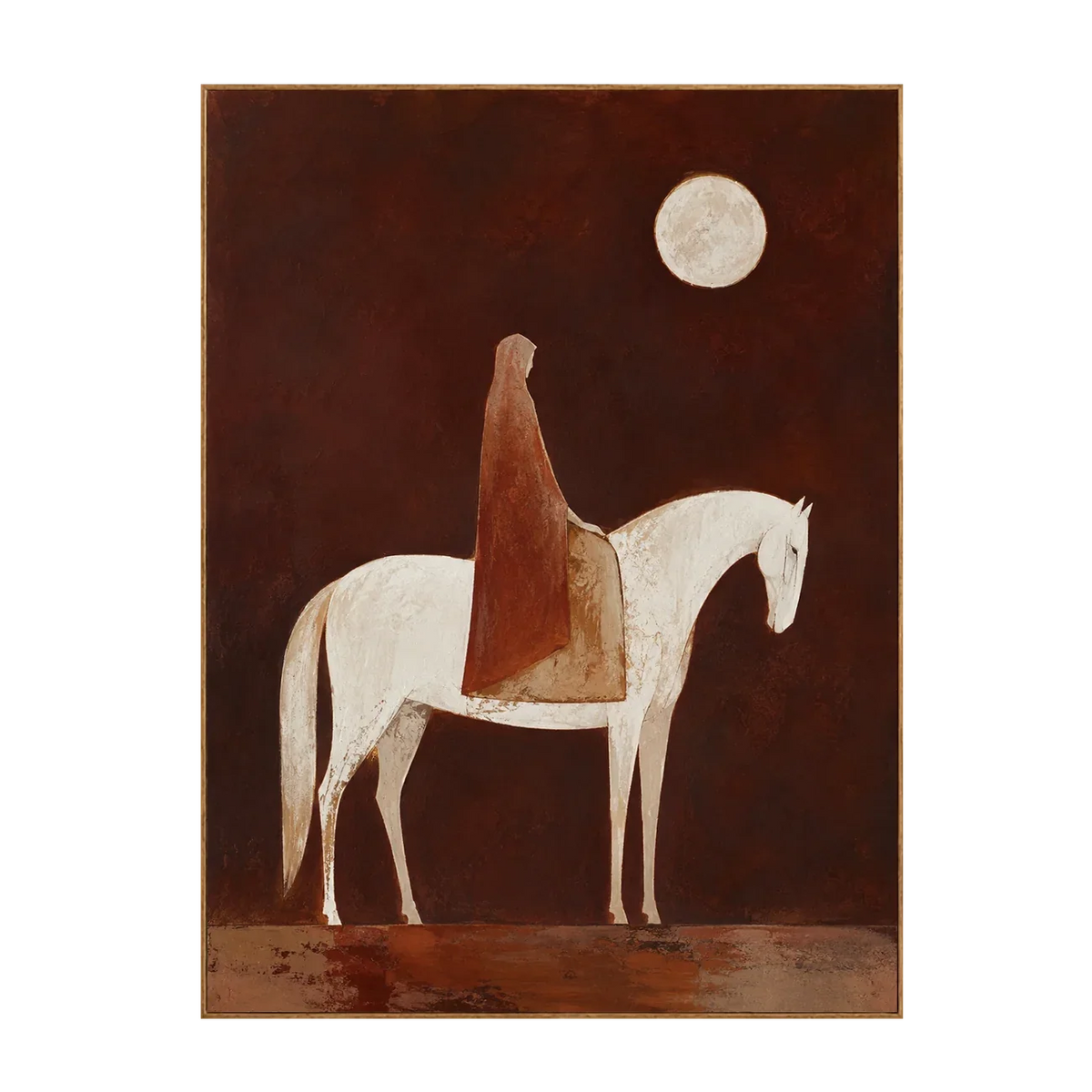 Moonlit White Horse Wall Art | Olyrel