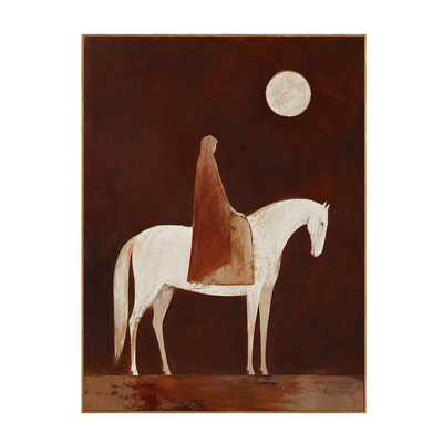 Moonlit White Horse Wall Art | Olyrel