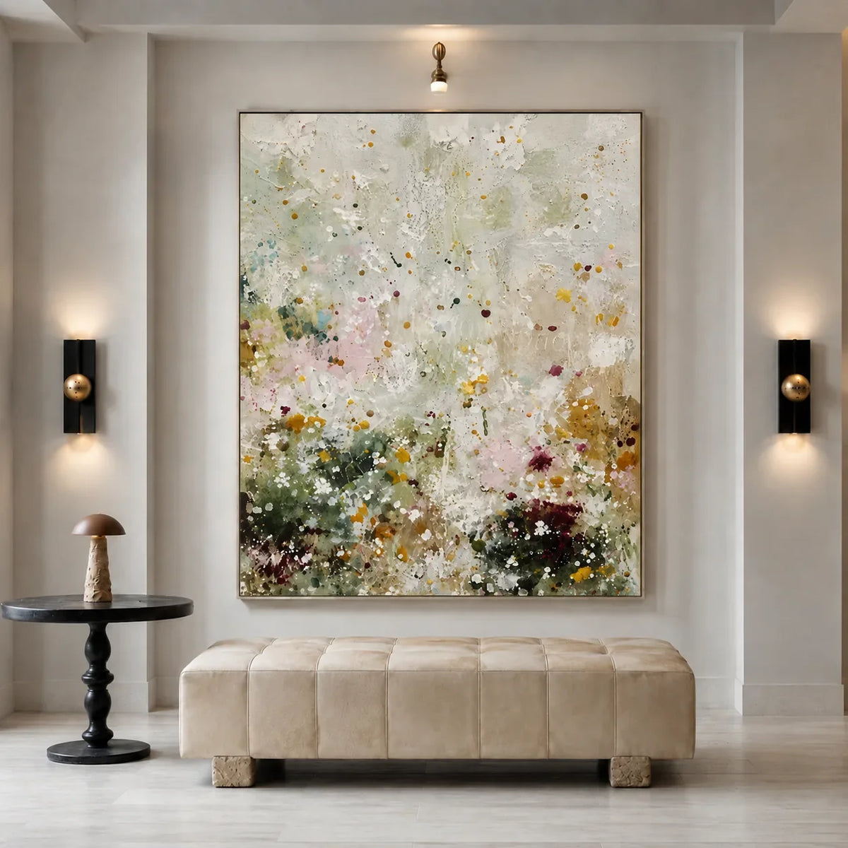 Wildflower Haze Floral Wall Art styled interior scene 1 | Olyrel